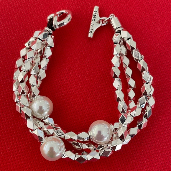 UNO de 50 Bracele🔸️END PEARL 🔸️ Silver plated  with Faux Pearls - Picture 4 of 15